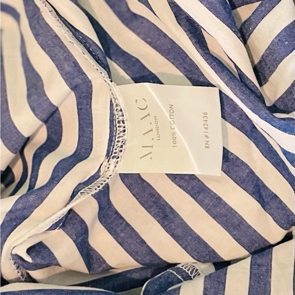 MAAC London Striped Blue & White Boatneck Blouse Sz Medium in EUC - Picture 13 of 13